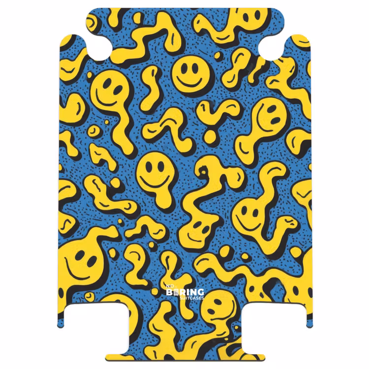 CaseSwap - Fließende Smiley-Gesichter auf blauem Hintergrund — 1