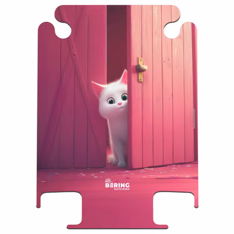 CaseSwap™ - Weiße Katze späht durch rosa Tür — 1