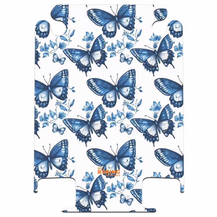 CaseSwap™ - Blau - Schmetterlinge - Blumen - Weiß — 1