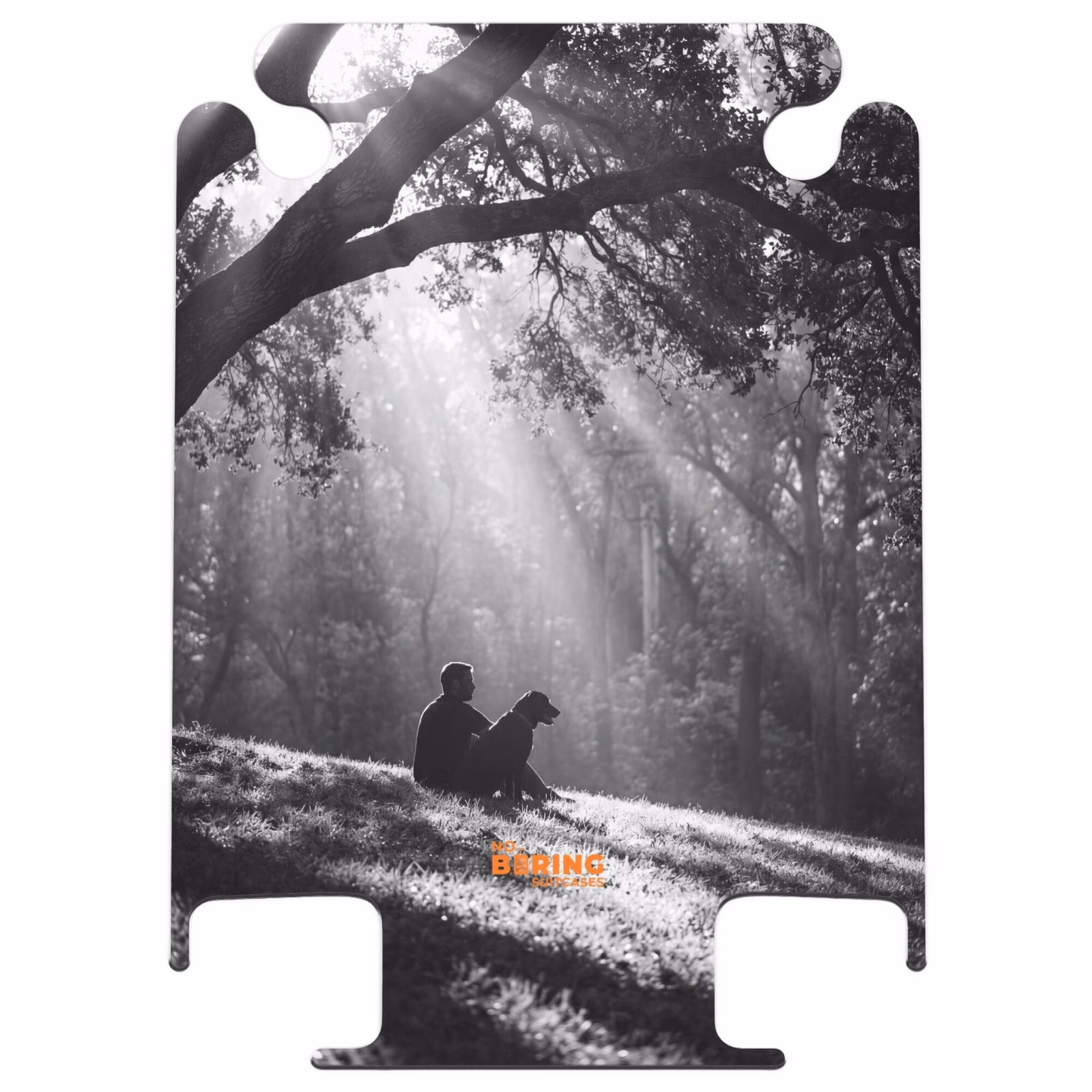 CaseSwap™ - Mensch – Hund – Natur – Schwarz-Weiß – Silhouette — 1