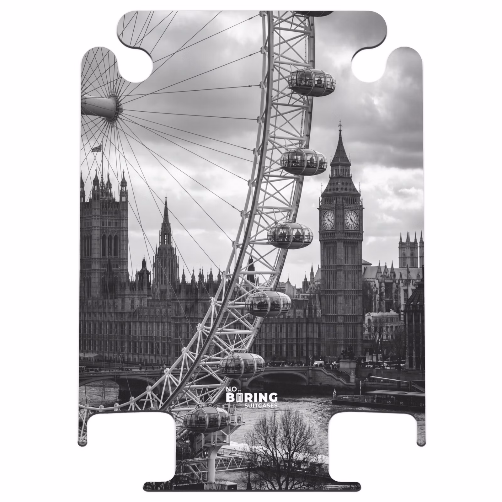 CaseSwap™ - Riesenrad – Glockenturm – Architektur – Schwarz-Weiß – Stadt — 1
