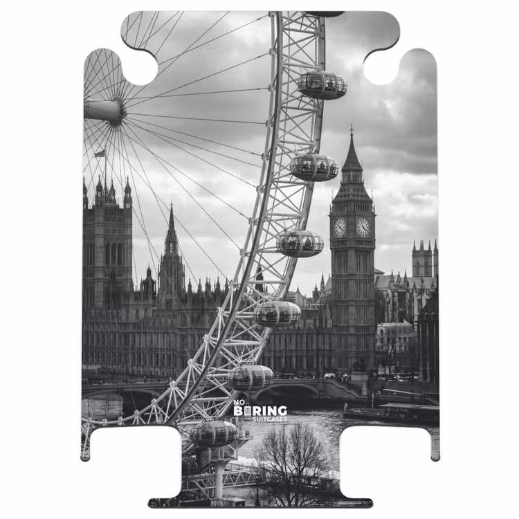 CaseSwap™ - Riesenrad – Glockenturm – Architektur – Schwarz-Weiß – Stadt — 1