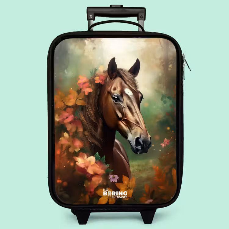 Kinderkoffer - Braunes Pferd zwischen Blumen — 3