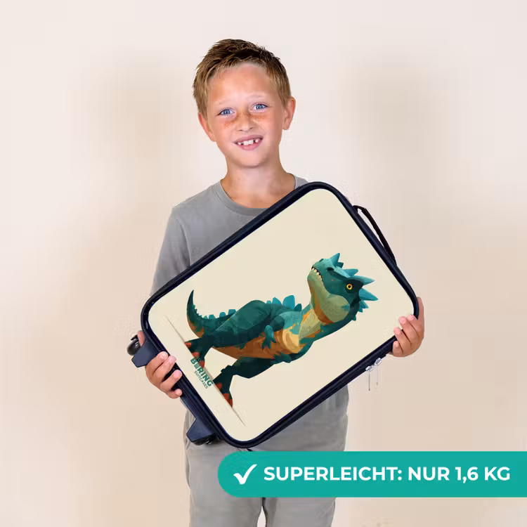Kinderkoffer - Gehörnter Dino mit scharfen Blicken — 2