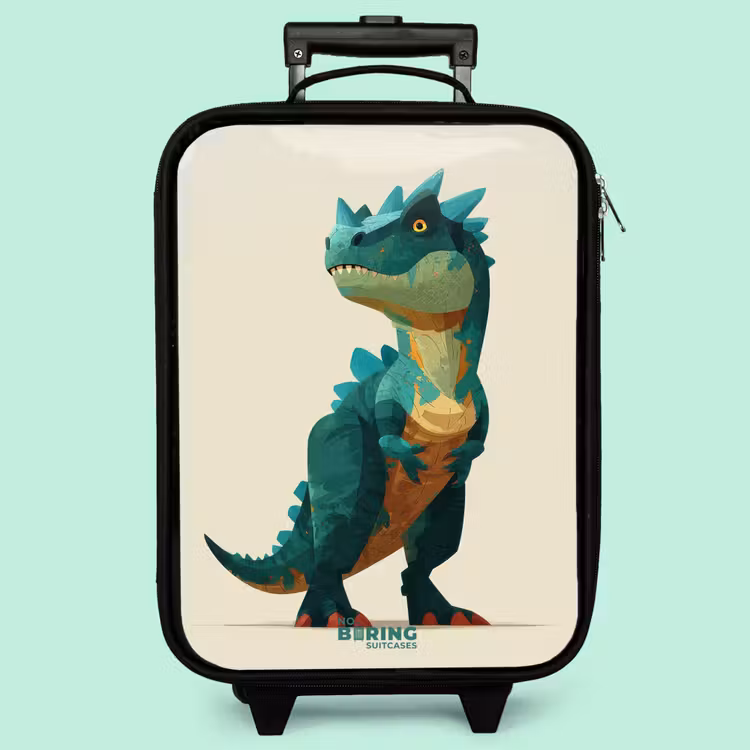 Kinderkoffer - Gehörnter Dino mit scharfen Blicken — 3
