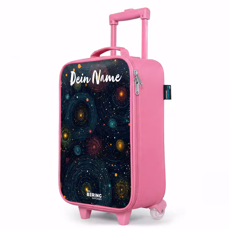 Kinderkoffer Rosa mit Name - Sterne - Planeten - Farbenfroh — 8