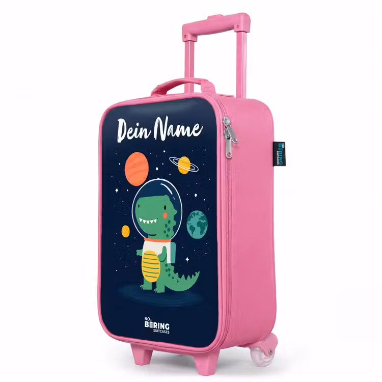 Kinderkoffer Rosa mit Name - Weltraum - Dino - Planeten - Sterne — 8