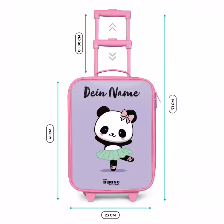 Kinderkoffer Rosa mit Name - Kawai - Ballett - Panda — 7