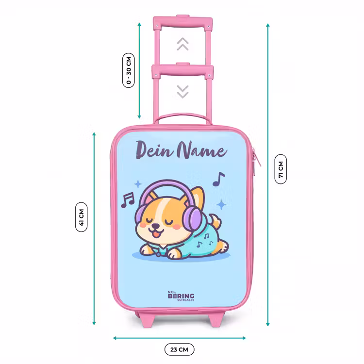 Kinderkoffer Rosa mit Name - Kawai - Hund - Musik — 7
