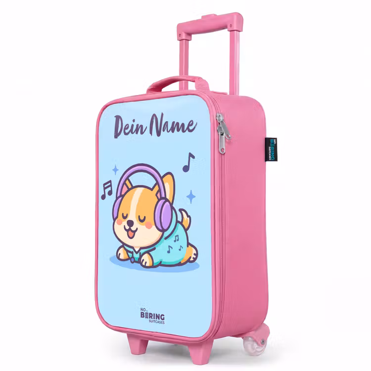 Kinderkoffer Rosa mit Name - Kawai - Hund - Musik — 8