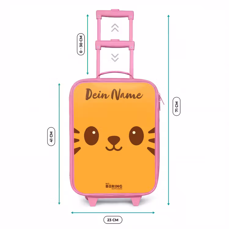 Kinderkoffer Rosa mit Name - Kawai - Tiger - Orange — 7