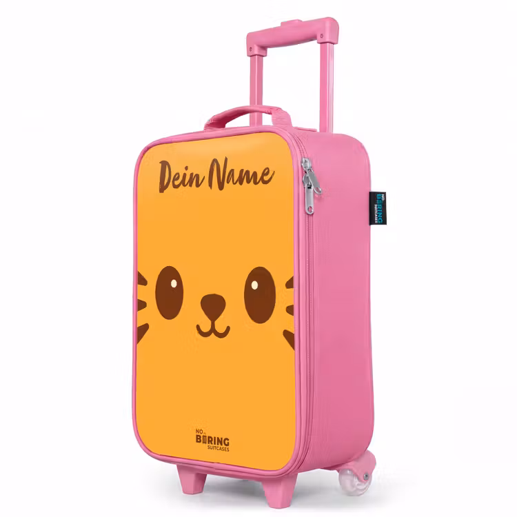 Kinderkoffer Rosa mit Name - Kawai - Tiger - Orange — 8