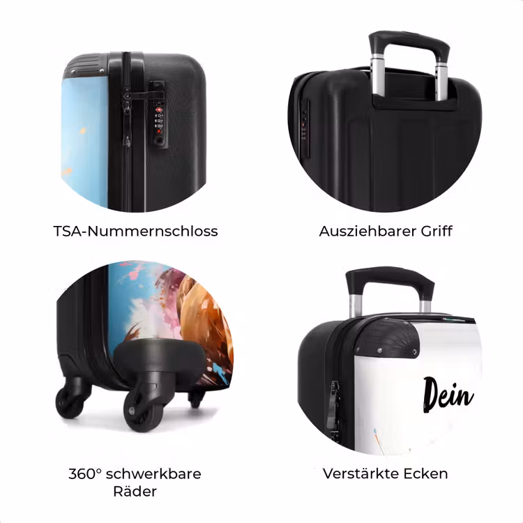 Koffer mit Name - Galoppierendes Pferd mit buntem Hintergrund — 8