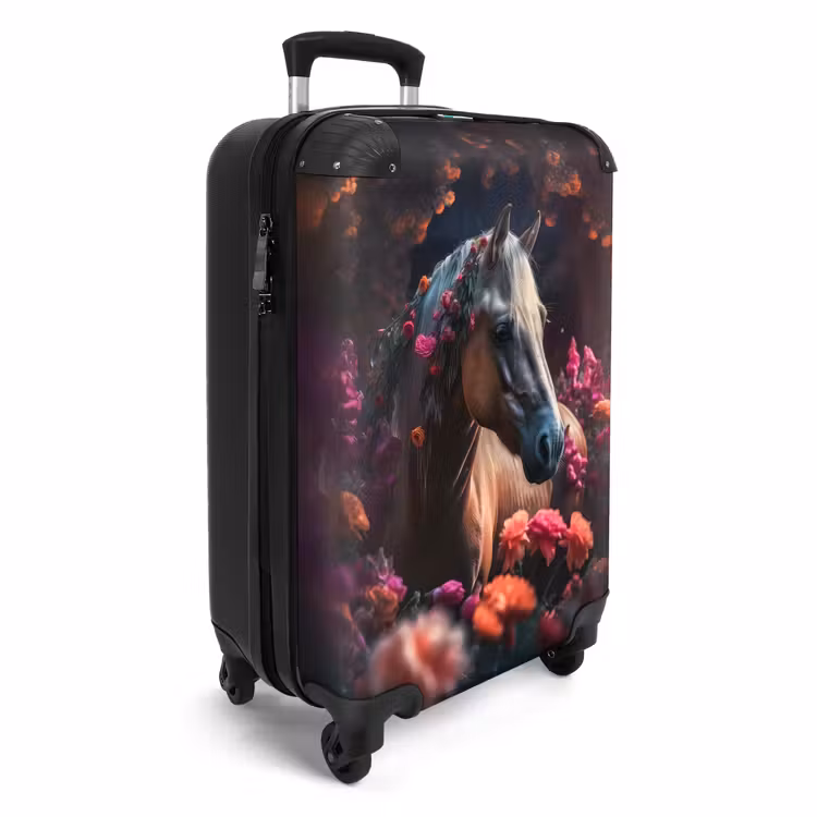 CaseSwap™ - Koffer - Pferd - Blumen - Lila - Orange - Tiere — 2