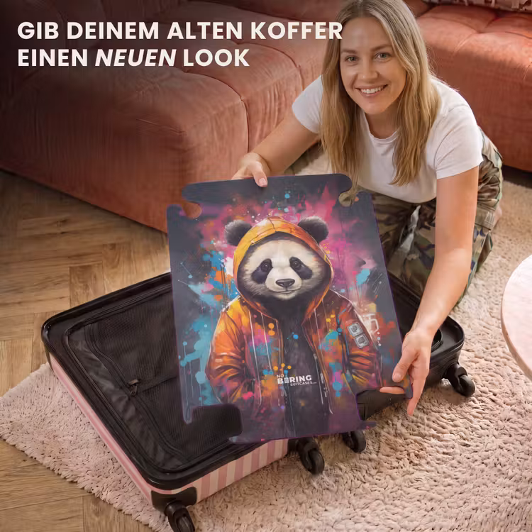 CaseSwap™ - Panda mit orangefarbener Jacke und Farbspritzern — 3
