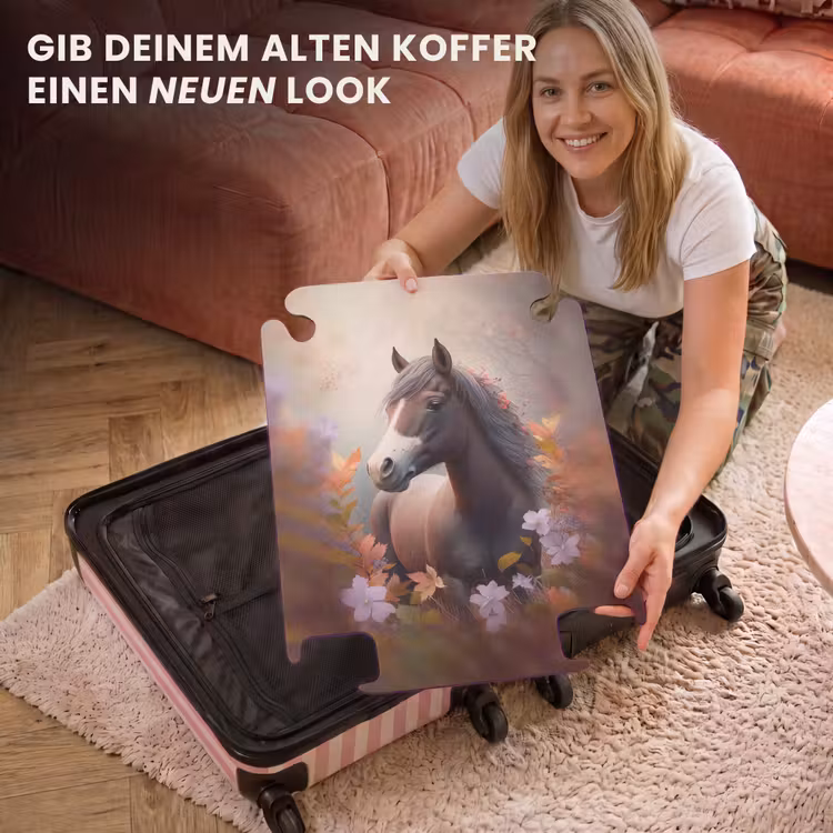 CaseSwap™ - Koffer - Pferd - Blumen - Natur - Lila - Tiere — 3