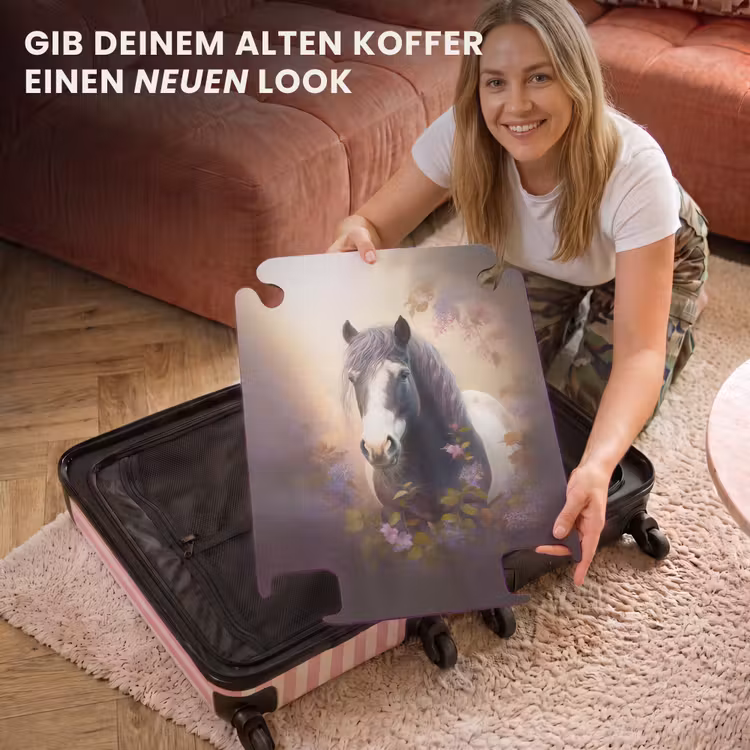 CaseSwap™ - Koffer - Pferd - Natur - Tiere - Blumen - Lila — 3