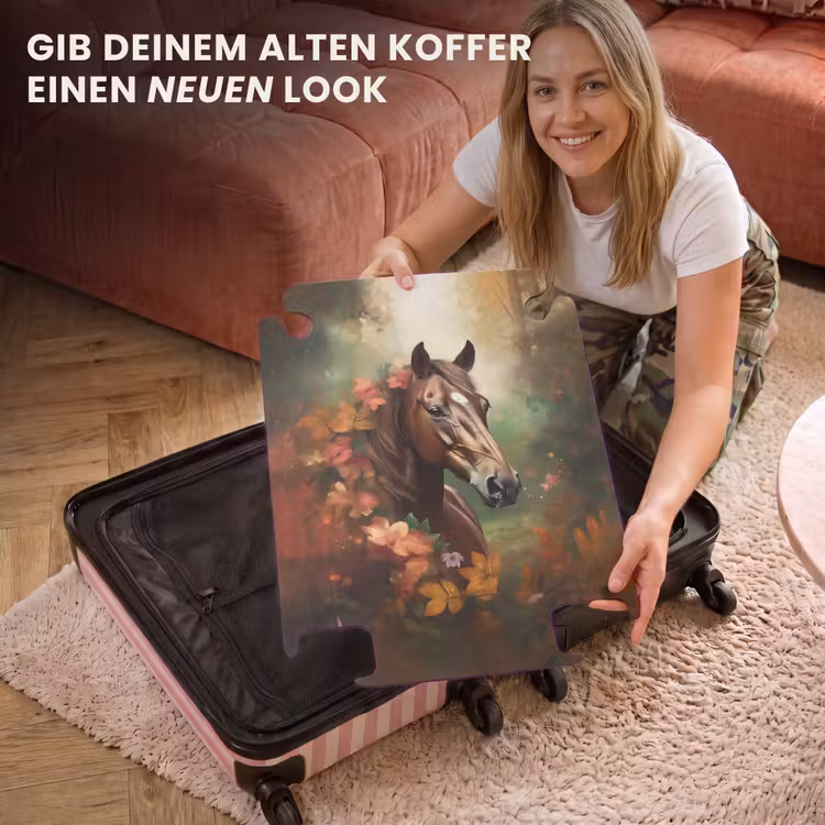 CaseSwap™ - Koffer - Pferd - Blumen - Natur - Tiere - Wald - Orange — 3