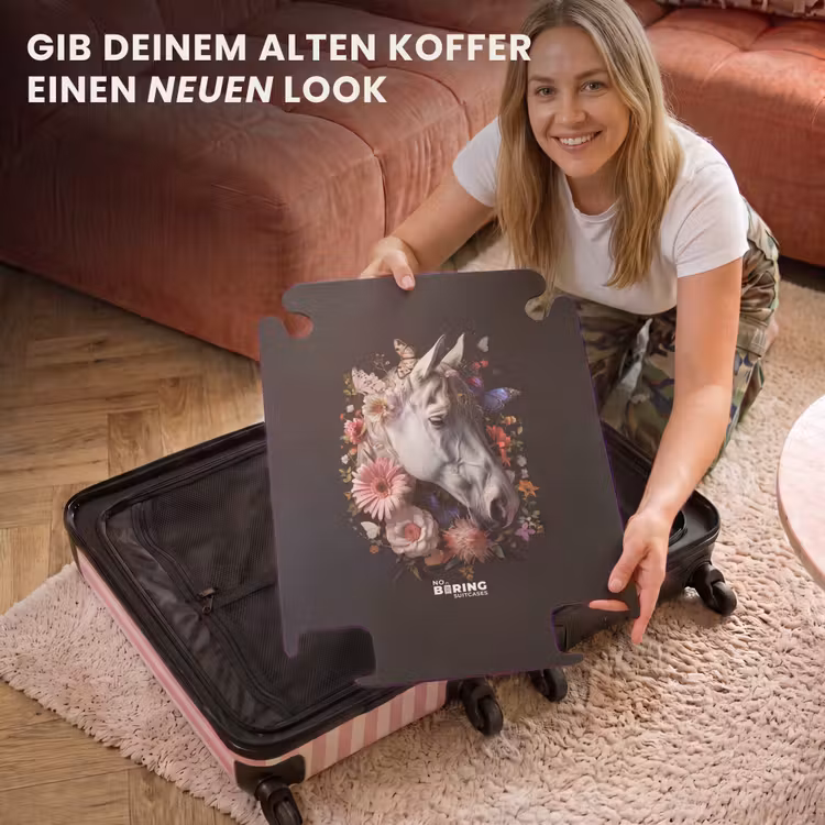 CaseSwap™ - Weißer Pferdekopf inmitten einer bunten Blumengirlande — 3