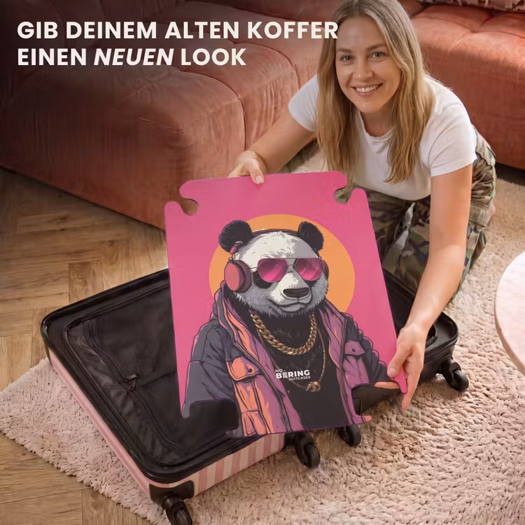 CaseSwap™ - Panda mit Kopfhörer, Sonnenbrille und Goldkette — 3