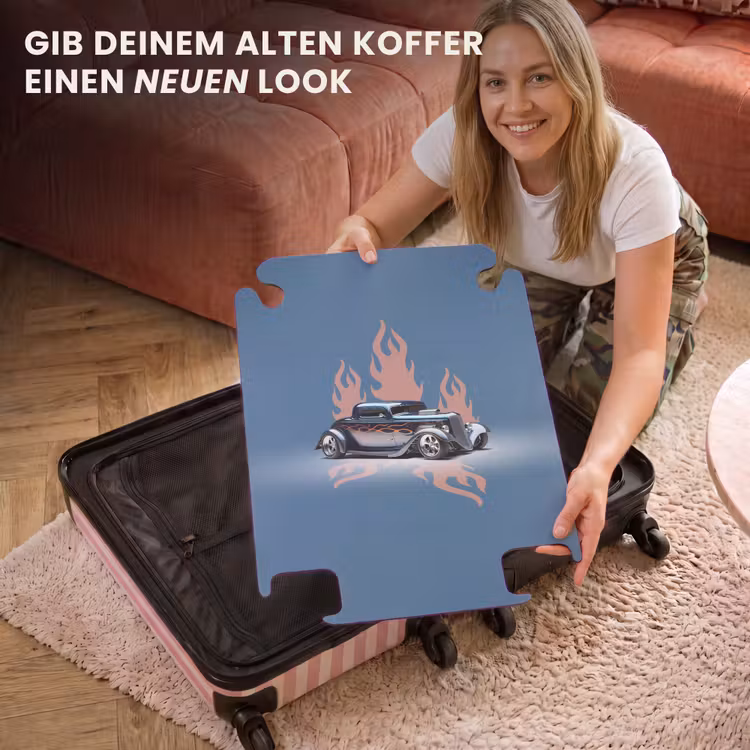 CaseSwap™ - Blaues Auto mit rosa Flammen — 3