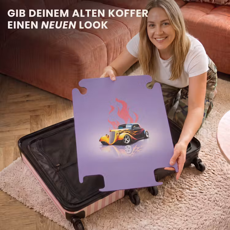 CaseSwap™ - Gelbes Auto mit rosa Flammen — 3