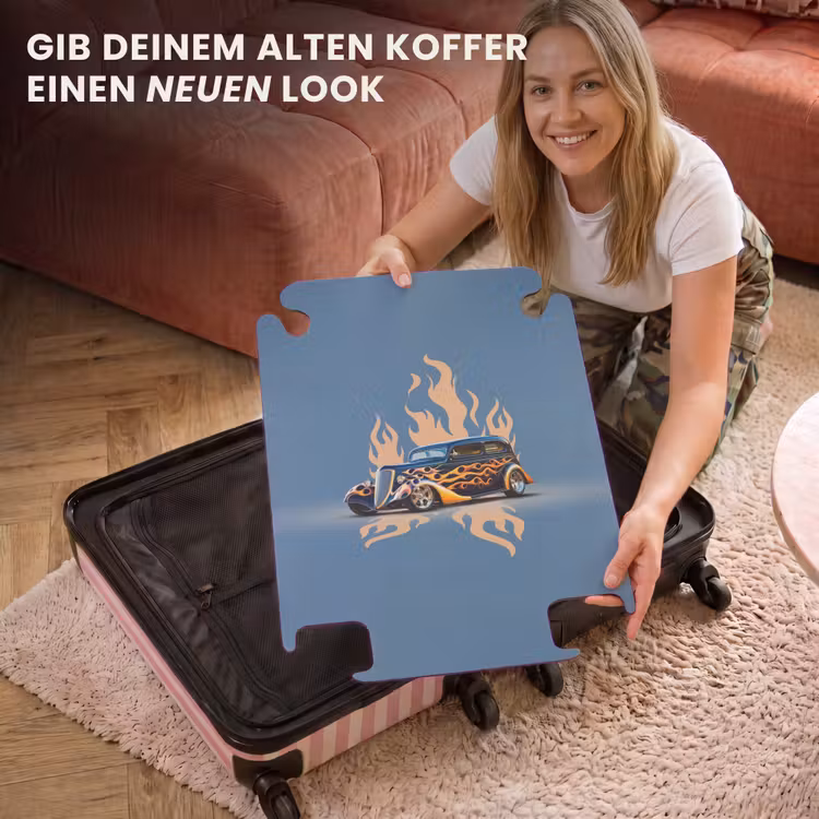 CaseSwap™ - Schwarzes Auto mit beigen Flammen — 3