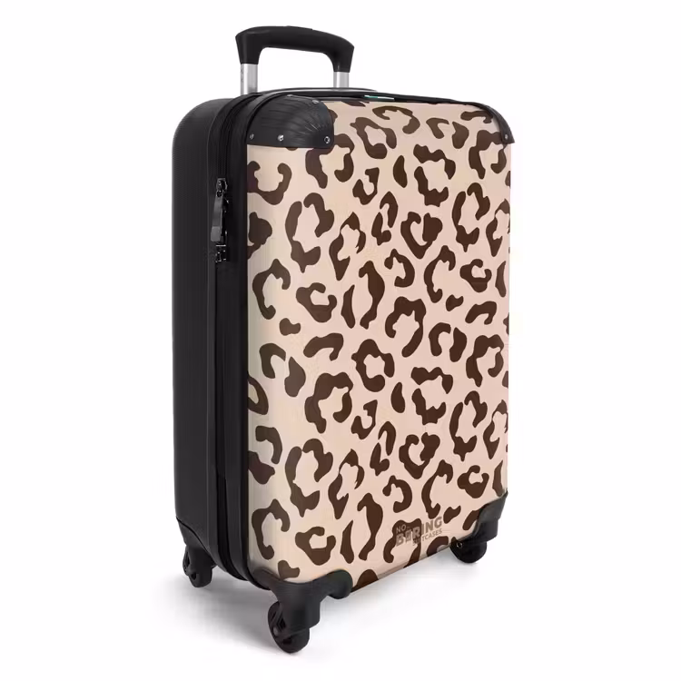 CaseSwap™ - Tiermuster - Koffer mit Pantherprint in Braun und Beige — 2