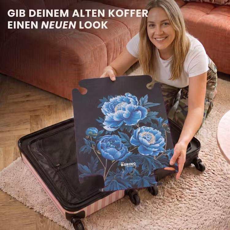 CaseSwap™ - Vintage Blumen - Pfingstrosen blau — 3