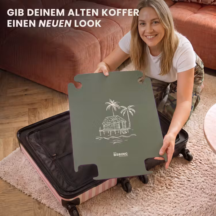 CaseSwap™ - Palmen - Insel auf olivgrünem Hintergrund — 3