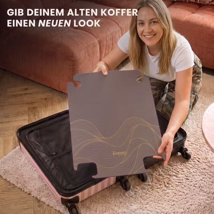 CaseSwap™ - Minimal - Dunkelbraun mit goldenen Wellen — 3