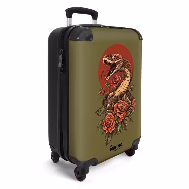 CaseSwap™ - Tattoo Stil- Realistische Schlange auf grünem Hintergrund — 2