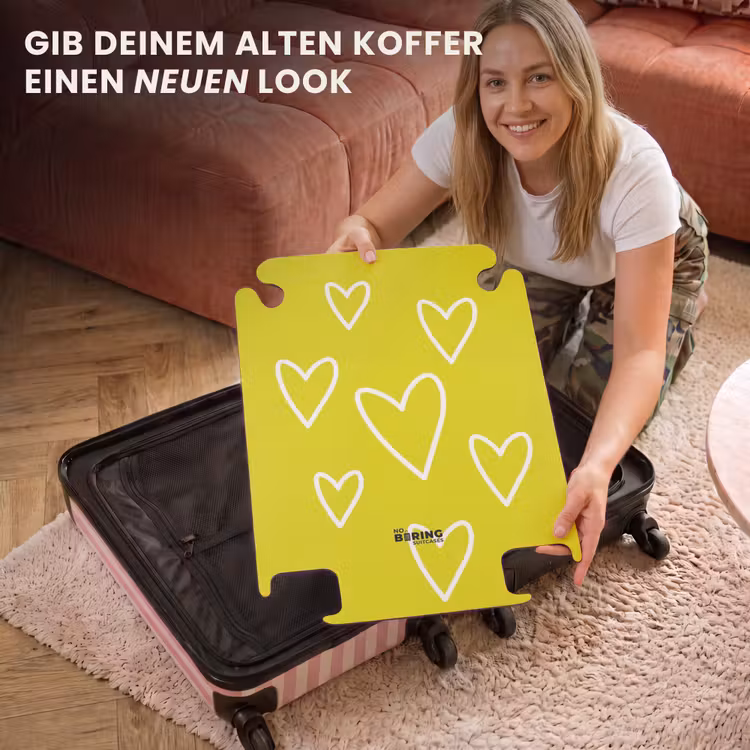 CaseSwap™ - Muster - Schwebende Herzen auf Zitronengelb — 3