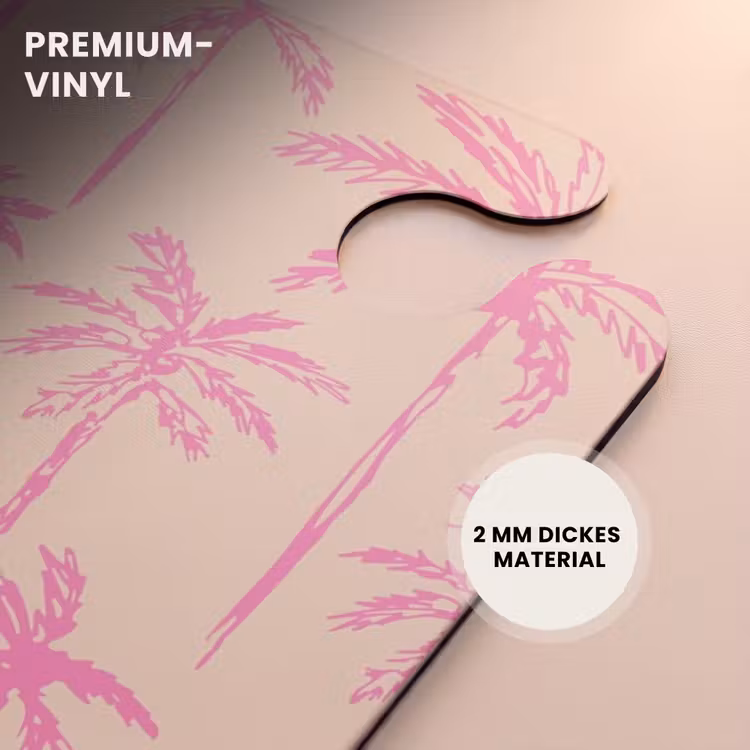 CaseSwap™ - Muster - Rosa Palmenmuster auf beigem Hintergrund — 6