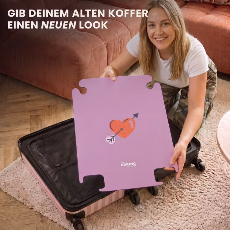 CaseSwap™ - Patterns - Rotes Herz mit Pfeil auf lila Hintergrund — 3