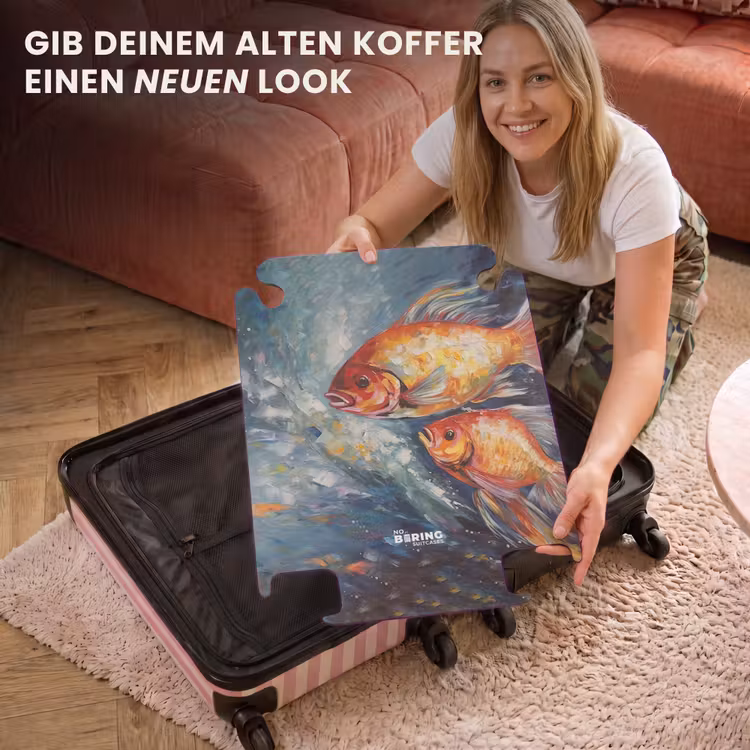 CaseSwap™ - Ölgemälde Kunstwerk von 2 Goldfischen im Wasser — 3