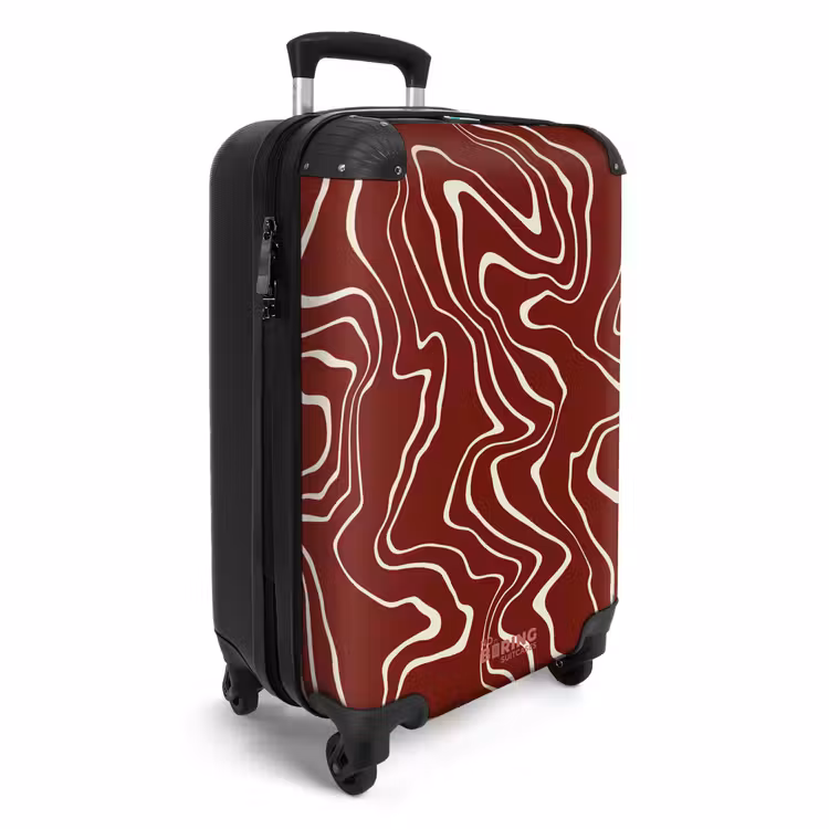 CaseSwap™ - Roter Hintergrund mit abstrakten beigen Linien — 2