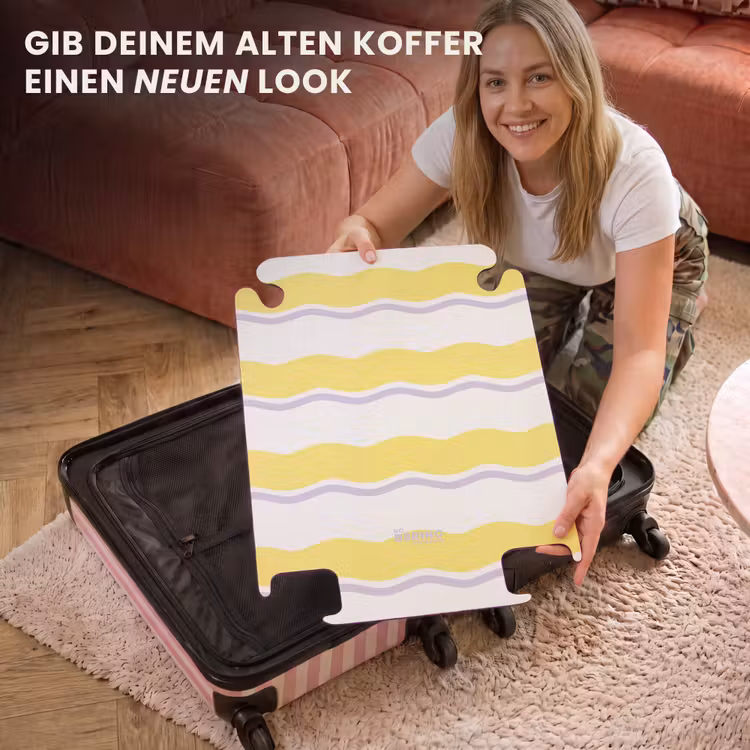 CaseSwap™ - Wellenförmige Streifen in Lila und Gelb — 3