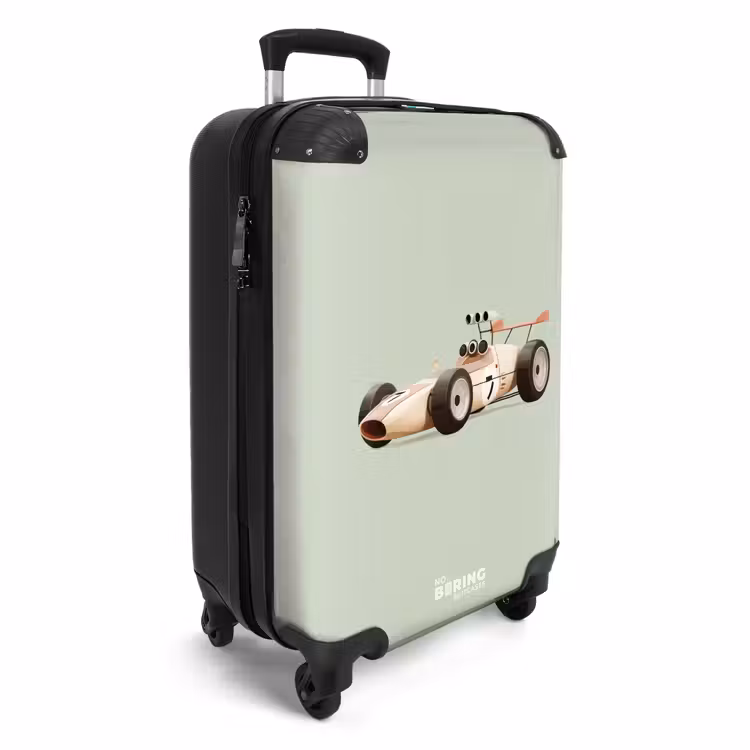 CaseSwap™ - Beige Retro-Rennwagen auf grünem Hintergrund — 2