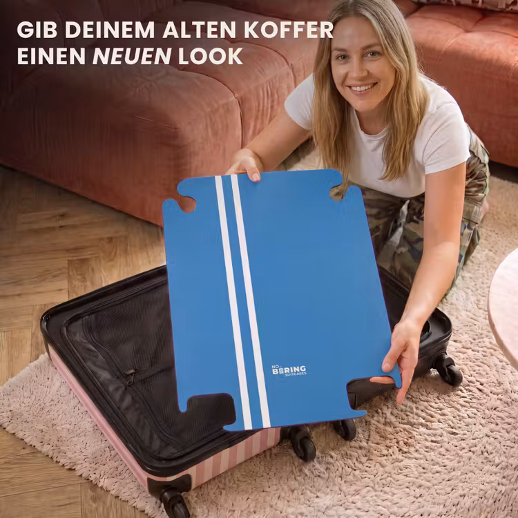 CaseSwap™ - Hellblauer Hintergrund mit doppelten weißen Seitenstreifen auf der linken Seite — 3
