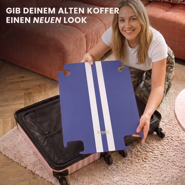 CaseSwap™ - Königsblauer Hintergrund mit doppeltem weißen Mittelstreifen — 3