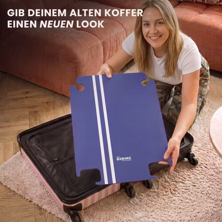 CaseSwap™ - Königsblauer Hintergrund mit doppelten weißen Seitenstreifen auf der linken Seite — 3