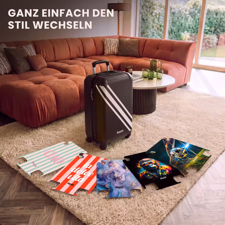 CaseSwap™ - Schwarzer Hintergrund mit diagonalem weißen Doppelstreifen — 5