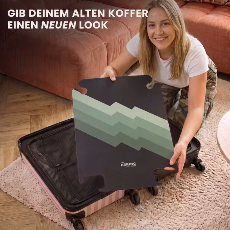 CaseSwap™ - Schwarzer Hintergrund mit kaskadenartigen grünen Zickzack-Streifen — 3