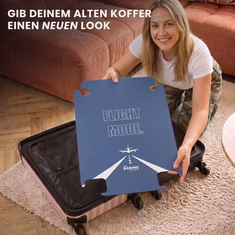 CaseSwap™ - Blauer Hintergrund mit Flugzeug und Text Flight Mode — 3