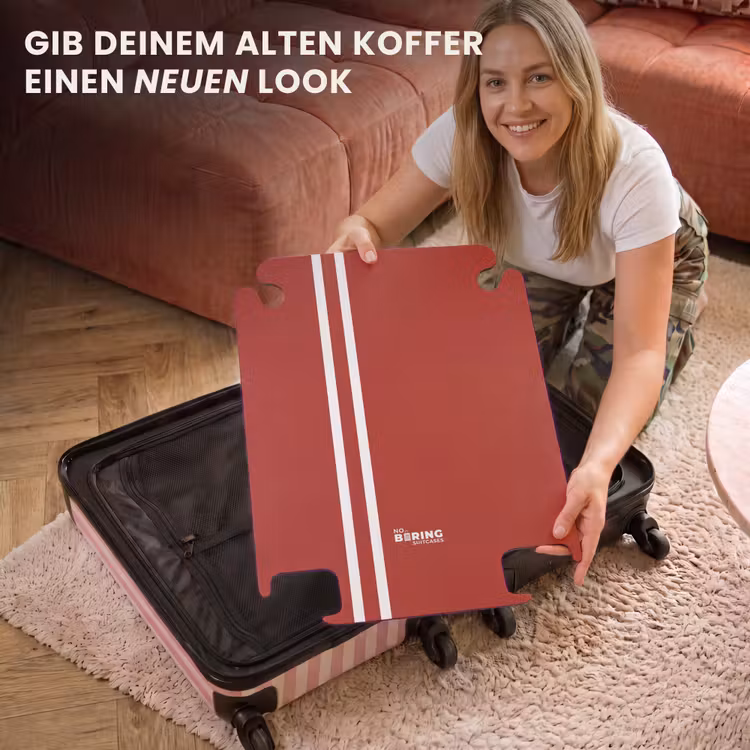 CaseSwap™ - Roter Hintergrund mit doppelten weißen Seitenstreifen auf der linken Seite — 3