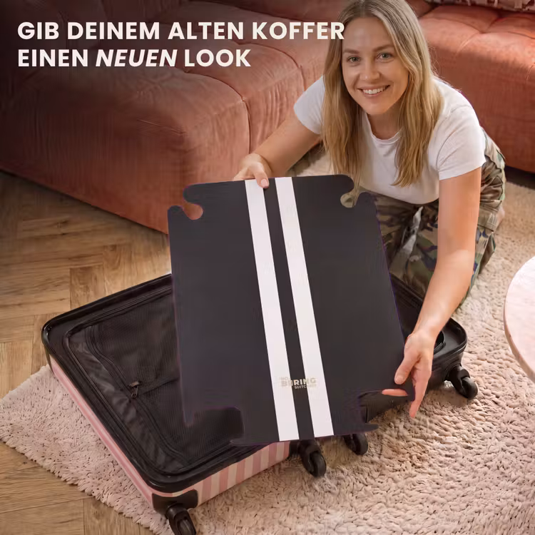 CaseSwap™ - Schwarzer Hintergrund mit doppeltem weißen Mittelstreifen — 3