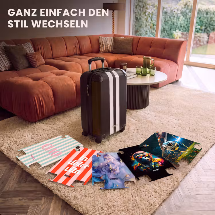 CaseSwap™ - Schwarzer Hintergrund mit doppeltem weißen Mittelstreifen — 5