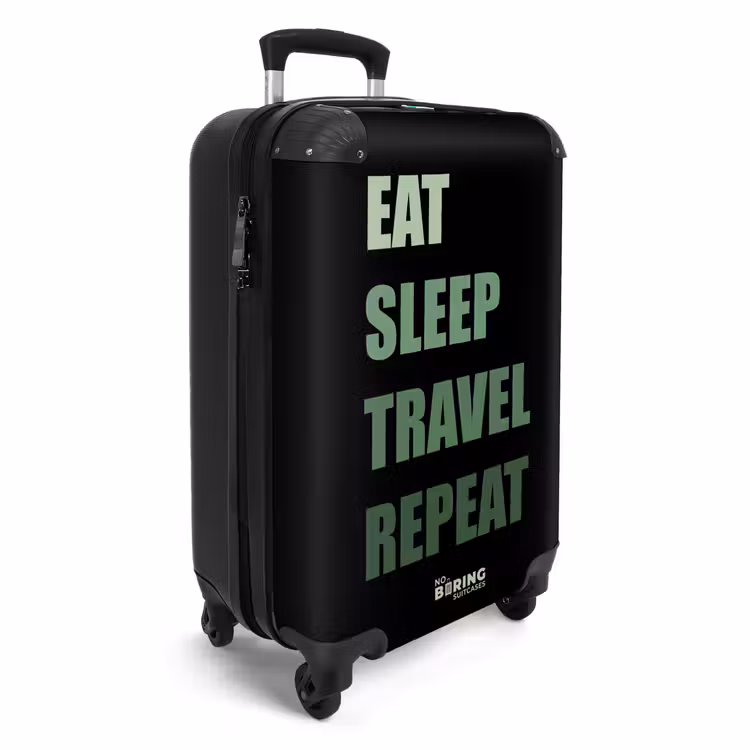 CaseSwap™ - Schwarzer Hintergrund mit grünem Text Eat Sleep Travel Repeat — 2