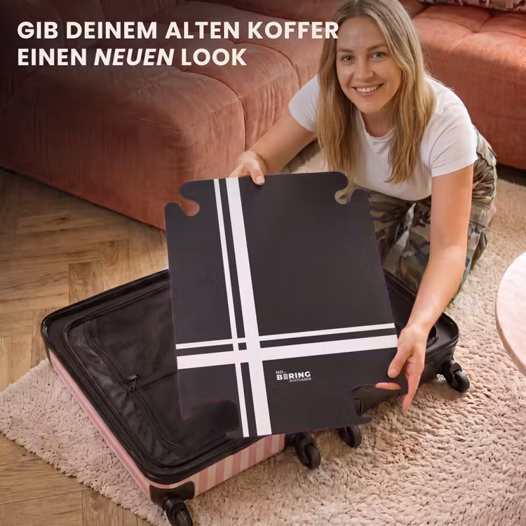 CaseSwap™ - Schwarzer Hintergrund mit weißem Kreuzmuster unten links — 3